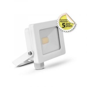 Vision-El Projecteur LED Exterieur AC220/240V 10W 800lm 120&deg; &Eacute;tanche IP65 IK07 126mm - Blanc Chaud 3000K
