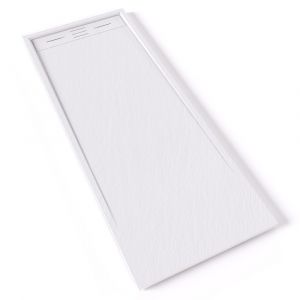 HIEMAL Receveur de douche 70 x 180 cm résine Blanc aspect ardoise + bonde incluse - Salle de bain