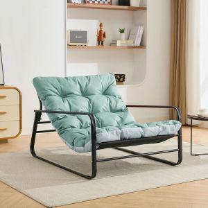 Chaise De Jardin Et Int&eacute;rieur Homemiyn - Confort Ergonomique Et Couleur Bleu-Gris &Eacute;l&eacute;gante