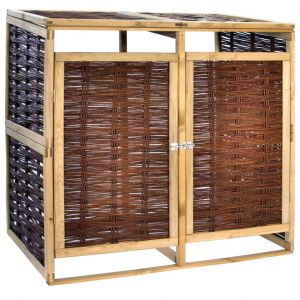 Image de VidaXL Abri de poubelle double Pinède et osier