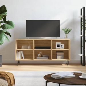 VidaXL Meuble tv ch&ecirc;ne sonoma 103,5x30x50 cm bois d'ing&eacute;nierie Brun