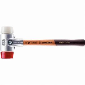 Image de Maillet Halder simplex Plastique / superplastique avec bo&icirc;tier en aluminium et manche en bois - D=40 mm - 3167.040