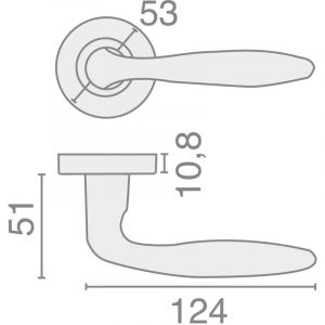 Heracles Béquille double jade semi massive sur rosace bec de cane inox 1594 B-INOX-12 - Inox brossée