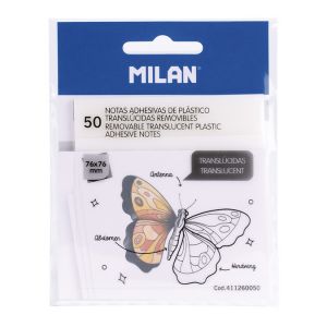 MILAN Notes adh&eacute;sives translucides amovibles transparentes