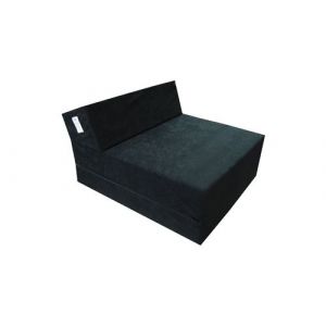 Image de Matelas de jeunesse lit fauteuil futon pliable pliant choix des couleurs longueur 160 cm (Noir)