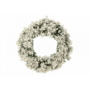 Couronne de Noël Led "Enneigée" 63cm Vert & Blanc Prix