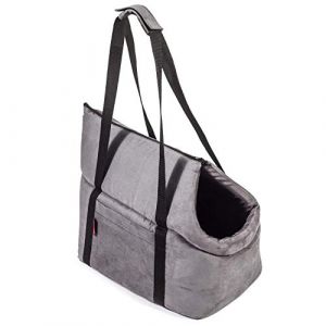 Sac de transport pour chiens Sac de transport pour chats, gris, Nouveau, S 34 x 22 x 26 cm, imitation daim