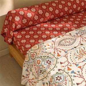 Drap plat DISQUES SOLAIRES beige
