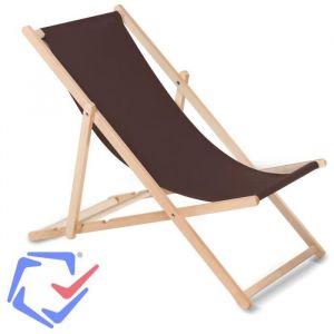 Chaise longue bain de soleil pliante à dossier réglable marron