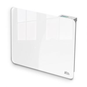 Warm tech Radiateur inertie c&eacute;ramique avec fa&ccedil;ade en verre 1000 W - IP24 - NF - Fil pilote 6 ordres