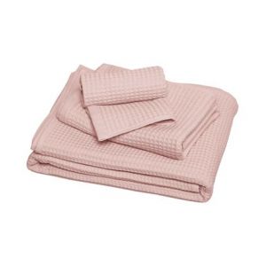 Image de Blanc Cerise Serviette de toilette en coton, ESPRIT NID D'ABEILLE BIO Rose - Couleur Rose - Taille M