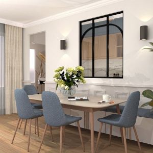 Verrière aluminium 3 vitrages clair, 2 arches et 1 traverse horizontale décorative - Noir