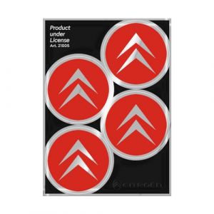 Image de Citroën Autocollants de roue Old Officiel 4 Logos de 48 mm, Rouge