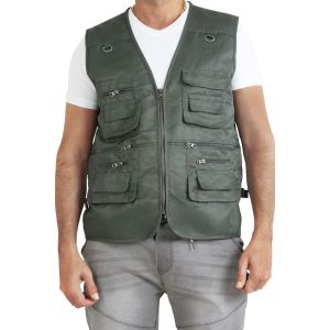 Kebello Gilet Gilet de p&ecirc;che Vert H
