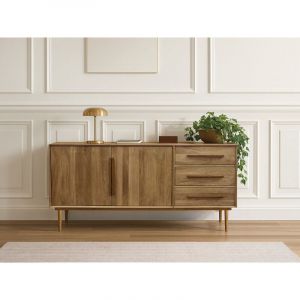 Bobochic Buffet 2 portes 3 tiroirs 180 cm BRUGES bois massif de manguier