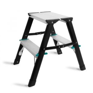 Escabeau double – 2 marches - antidérapant - Capacité de charge maximale 150kg – Hauteur de 43cm max .