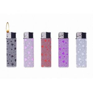 Bg LOT DE 5 BRIQUETS SHINY COEUR PROF STRASS PAILLETTE RECHARGEABLE