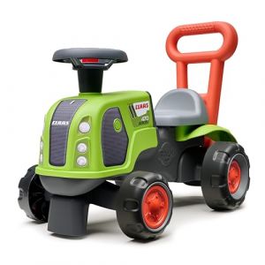 Falk Porteur Tracteur Claas - Vert - Roues Silencieurses - Volant directionnel avec klaxon - Barre ergonomique d'aide à la marche - 90% de plastique recyclé - Fabriqué en France - Dès 12 mois - 312S