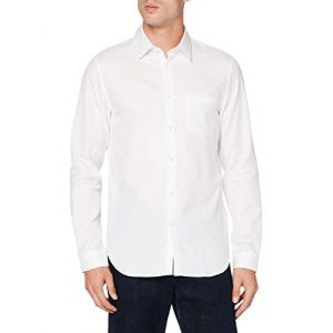 Lacoste Chemise regular fit en popeline de coton unie Taille 46 Blanc
