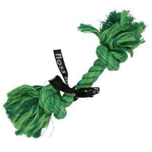 Ebi Jouet Corde à deux nœuds verte pour chien - 40cm