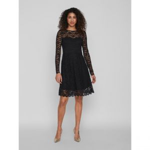 Vila Robe en Dentelle Vikalila L/S Noos, Noir, XXL Femme