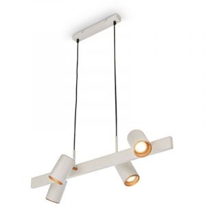 BRILONER - Suspension luminaire, orientable, 4x GU10 douille, plafonnier, suspension d'éclairage intérieur, suspension luminaire chambre, suspension cuisine, 80x24,9x120 cm, gris clair-coffee