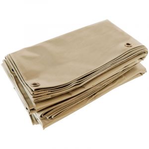 Bache pour Carport 4x6 m Beige foncé - Qualité 5 ans TECPLAST 506CP - Toile PVC étanche pour abri de voiture