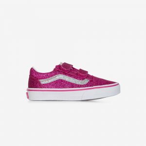 Vans Old Skool V Glitter Rose/blanc - Enfant -