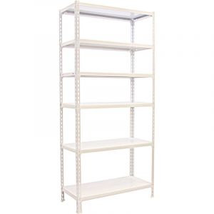 Simon Rack &Eacute;tag&egrave;re Rangement et 6 Niveaux, 180 kg Capacit&eacute; de Charge et Point de Flexion, 2500x900x500 mm, &Eacute;tag&egrave;re Charge Lourde, &Eacute;tag&egrave;re Garage, Blanc - Simonclick
