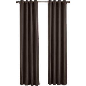 Larson - Rideau occultant uni de luxe - avec anneaux - 3m x 2,5m - Brun chocolat
