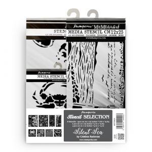 Stamperia - Thick Stencils for Scrapbooks, Albums, Cards, Bullet Journalling, and More, Flexible Material, Easy to Clean, Perfect for Hobbies, Crafts and Gifting (Silent Sea) (8pcs)