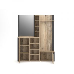 Ensemble de vestiaire "Barry" - 5 éléments - Beige/Gris - H 190 x L 150 cm