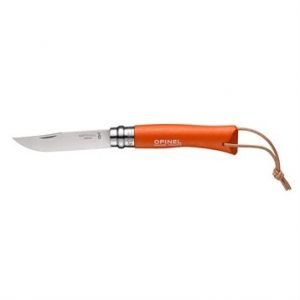 Opinel Couteau Baroudeur N&deg;7 lien cuir, Mandarine