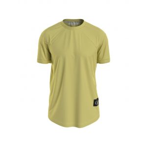 Calvin Klein T-shirt droit coton uni Jaune Jeans - Couleur Jaune - Taille XS