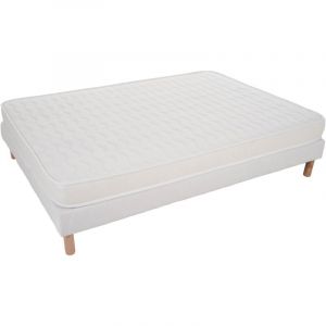 Confort |Ensemble 140x190 Sommier + Matelas Hauteur 15cm