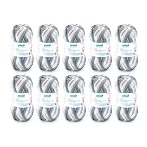 Fil Gründl Baby color (fil pour tricot & crochet au caractère laineux, composé de 70% d’acrylique et 30% de polyamide, 50 g / 150 m, aiguilles n° 3 ½ à 4 ½, 10 x 50 g), Orange multicolore