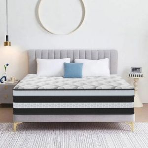 Matelas 160x200 cm &eacute;paisseur 26 cm-Ressorts ensach&eacute;s + Mousse &agrave; m&eacute;moire de forme - 8 Zones de Confort -Tr&egrave;s &eacute;lastique