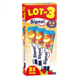 Signal Kids Dentifrice 3-6 Ans Goûts Fruigolo Lot 3x50ml