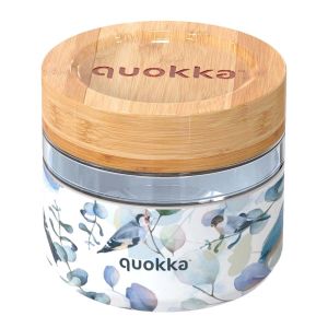 Quokka DELI BLUE NATURE | CONTENANT ALIMENTAIRE EN VERRE AVEC COUVERCLE EN SILICONE 820 ML