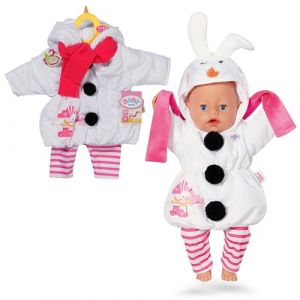 Zapf Creation BABY born Costume de Bonhomme de Neige compos&eacute; d'une Combinaison, d'un Legging et d'une &eacute;charpe pour poup&eacute;es de 43 cm, 871690