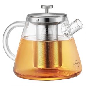 SILBERTHAL Th&eacute;i&egrave;re en Verre avec Infuseur Amovible en Inox 15 L