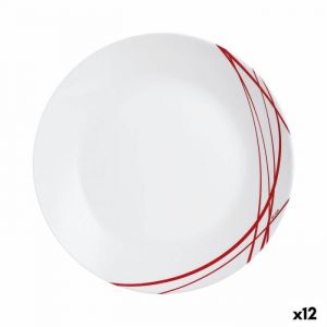 Assiette Plate Arcopal Domitille Roug Bicolore Verre 25 Cm (12 Unités)