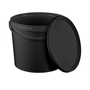 Seau avec Couvercle Plastique Alimentaire - BenBow - 20x 5L - Noir - Hermétique - Inodore - Vide - Récipient de Stockage