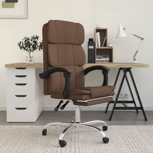 VidaXL Fauteuil inclinable de bureau Marron Tissu Marron