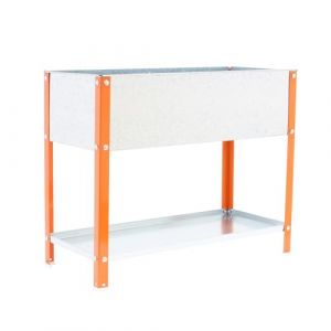 SimonRack Jardinieres Exterieures, Trous de Drainage, Capacité 200 L, 850x1200x600 mm Orange/Galvanisé -Simon Garden