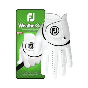 FootJoy Weathersof Gants de Golf pour Homme, Blanc/Noir, XXL