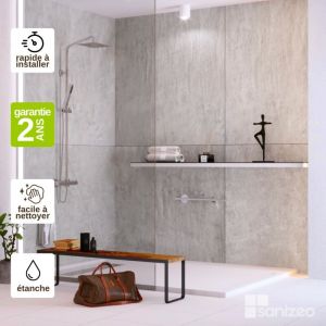 Panneau Mural Revetement D&eacute;coratif Salle de bains, Douche et wc, L120l1200.4 cm, effet b&eacute;ton, kobert in Urban Concrete