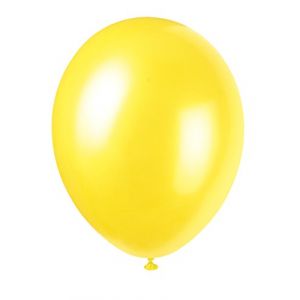 Unique Party 80085 - Paquet de 8 Ballons Nacrés en Latex - 30 cm - Jaune Soleil