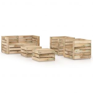 VidaXL Salon de jardin 6 pcs Bois de pin impr?gn? de vert