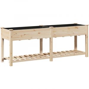 VidaXL Jardinière avec étagère 203x53x76 cm en bois massif de sapin